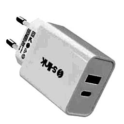 S-link SL-EC60 20W PD3.0/Quick Charge QC3.0 Type USB-C +USB A Hızlı Beyaz Ev Şarj Adaptör resmi