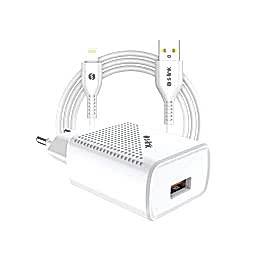 S-link SL-EC40L 5V 2400MA Lightning Kablolu Beyaz Ev Şarj Adaptörü resmi