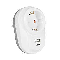 Nilson Akım Korumalı Beyaz Fiş Priz Type-C + Usb 5C/2,4A 40130107 resmi