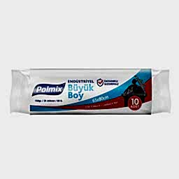 Polmix P402 Çöp Torbası Endüstriyel Büyük Boy 65 x 80 cm 10 Adet - Siyah resmi