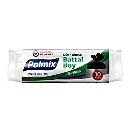 Polmix P104 Çöp Torbası Battal Boy 70 x 90 cm 10 Adet - Siyah resmi