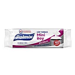 Polmix P101 Çöp Torbası Mini Boy 40 x 50 cm 40 Adet - Şeffaf resmi