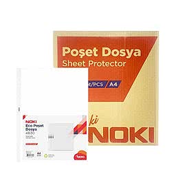 Noki Eco 4830 Delikli Şeffaf Poşet Dosya A4 100'lü Paket (30 Adet) resmi