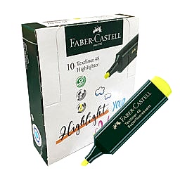 Faber Castell 1548 Fosforlu Kalem - Sarı (10 Adet) resmi