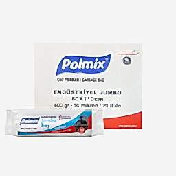 Polmix P404 Endüstriye Çöp Torbası Jumbo Boy 80 x 110 cm 10 Adet 400 gr - Siyah (20 Adet) resmi