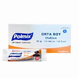 Polmix P102 Çöp Torbası Orta Boy 55 x 60 cm 20 Adet - Siyah (50 Adet) resmi
