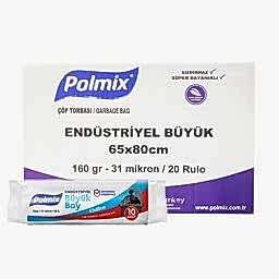 Polmix P402 Çöp Torbası Endüstriyel Büyük Boy 65 x 80 cm 10 Adet - Siyah (25 Adet) resmi