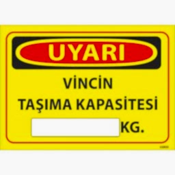 Vincin Taşıma Kapasitesi Uyarı Levhası U10033