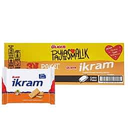 Ülker İkram Fındıklı Kremalı Sandviç Bisküvi 3'lü Paket (12 Adet) resmi