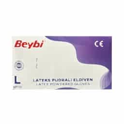 Beybi Lateks Muayene Eldiveni Pudralı Large 100 Adet resmi