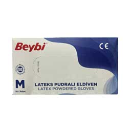 Beybi Lateks Muayene Eldiveni Pudralı Medium 100 Adet resmi