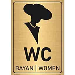 Bayan WC Uyarı Levhası 17x24 cm  U08189