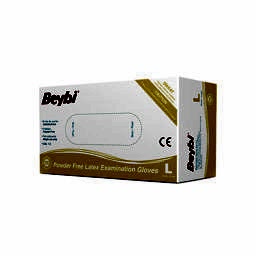 Beybi Lateks Pudrasız Muayene Eldiveni Large 100'lü Paket - Beyaz resmi