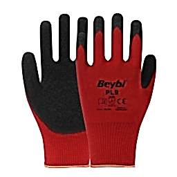 Beybi PL9 Lateks Kaplı Polyester Camcı İş Eldiveni No:10 XL Kırmızı Siyah resmi