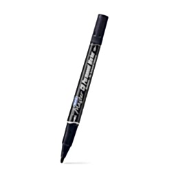Mas 6414 Permanent Asetat CD Kalemi Çift Uçlu 0.5 & 1.0 mm - Siyah