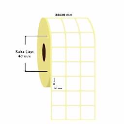 Taroks Kuşe Rulo Etiket 30 x 30 mm Üçlü Sıra 3000 Adet resmi