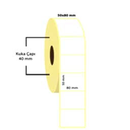 Taroks Termal Rulo Etiket 50x80 mm 100 Adet resmi