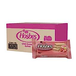 Eti Hoşbeş Gofret Çilek Kremalı 40 gr 1752600 (24 Adet) resmi