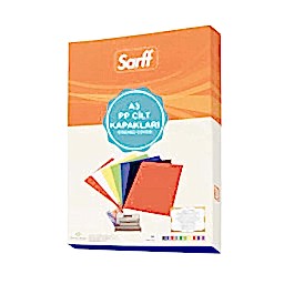 Sarff Pvc Cilt Kapağı 450 Mikron A3 50'li Paket - Opak Beyaz  resmi