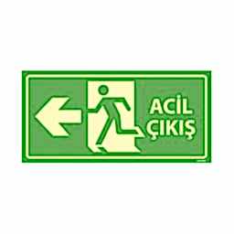 Acil Çıkış Sol Yön 35X17 Fosforlu 3mm U04000