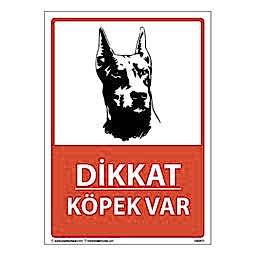 Dikkat Köpek Var  Uyarı Levhası 25X35 3mm U02017