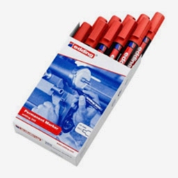 Edding E-300 Permanent Marker Kalem Yuvarlak Uç Kırmızı (10 Adet) resmi