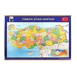 Panda Türkiye Haritası Siyasi + Fiziki Ahşap Çerçeve PAN403 resmi