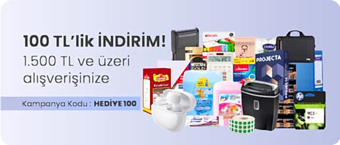 İlk 1500 TL ve üzeri siparişlerinizde Sepette 100 TL İndirim!