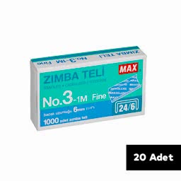 Max Zımba Teli No:24/6 1000 Adet - Beyaz (20 Adet) resmi