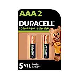 Duracell Şarj Edilebilir AAA İnce Kalem Pil 900 mAh 2'li Paket resmi