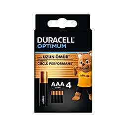 Duracell Optimum Alkalin AAA İnce Kalem Pil 4'lü Paket resmi