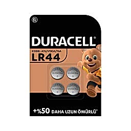 Duracell LR44 Alkalin Düğme Pil 1.5 Volt 4'lü Paket resmi