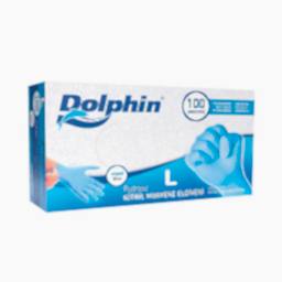 Dolphin Nitril Pudrasız Muayene Eldiveni Large 100'lü - Mavi resmi