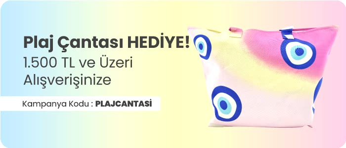 1.500 TL ve Üzeri Alışverişinize Plaj Çantası Hediye!