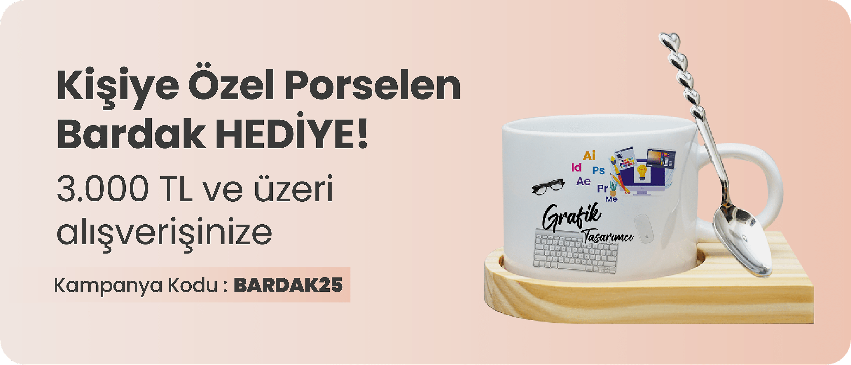 Kişiye Özel Porselen Bardak Hediye!