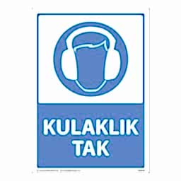 Kulaklık Tak Uyarı Levhası 25X35 3mm U03030