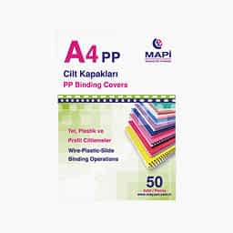 Mapi Cilt Kapağı 450 Mikron PVC Kapak A4 Buzlu Şeffaf 50'li