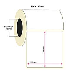 Termal Etiket 100x100 Tekli 500'lü Sarım