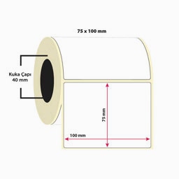Termal Etiket 75x100 Tekli 500'lü Sarım
