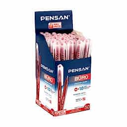 Pensan 2270 Büro Tükenmez Kalem İğne Uçlu 1.0 mm 50'li Paket - Kırmızı