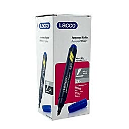 Lacco 235 Permanent Koli Kalemi Kesik Uç 12 Adet Mavi