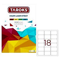 Taroks TR-1018 Lazer Etiket 63,5 x 46,6 mm