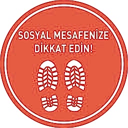 Sosyal Mesafeyi Koruyalım Ayak İzi Yer Etiketi Kırmızı 30 cm U21065