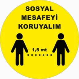 Sosyal Mesafeyi Koruyalım Yer Etiketi 30 cm U21068