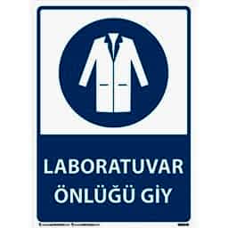 Laboratuvar Önlüğünü Giy Uyarı Levhası U03145