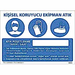 Kişisel Koruyucu Ekipman Atık Uyarı Levhası U10118