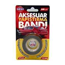 Boss Tape Çift Taraflı Oto Aksesuar Yapıştırma Bandı 19 mm x 1,5 m - Gri