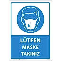 Lütfen Maske Takınız Uyarı Levhası U03143