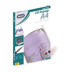 MAS Cilt Kapağı PP 160 Mikron A4 100'lü Paket Mavi