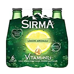 Sırma C-Plus Maden Suyu Limon Aromalı Cam Şişe 200 ml x 6 Adet